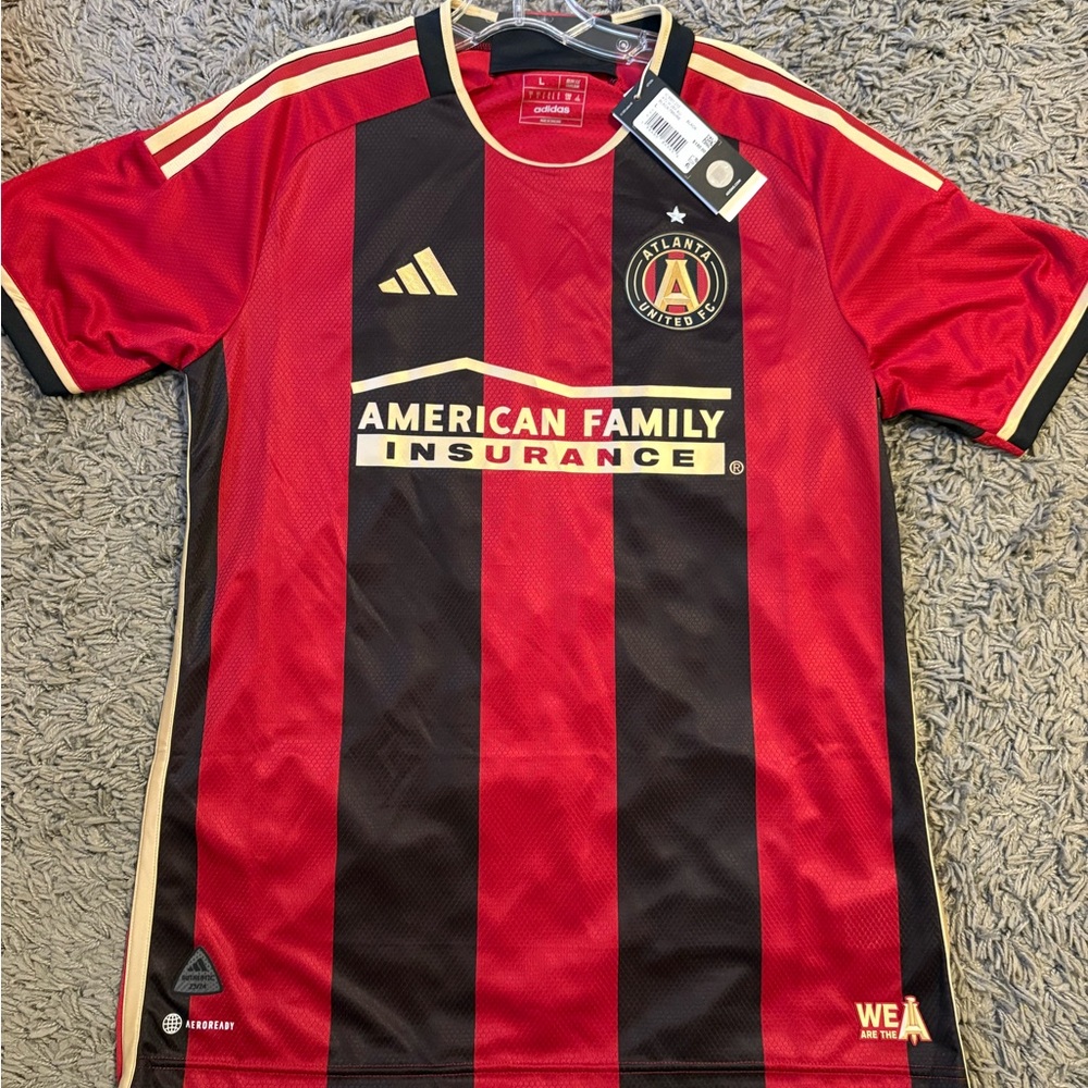 Atlanta United 23/24 Home Adidas Red and Black Slim Fit Jersey